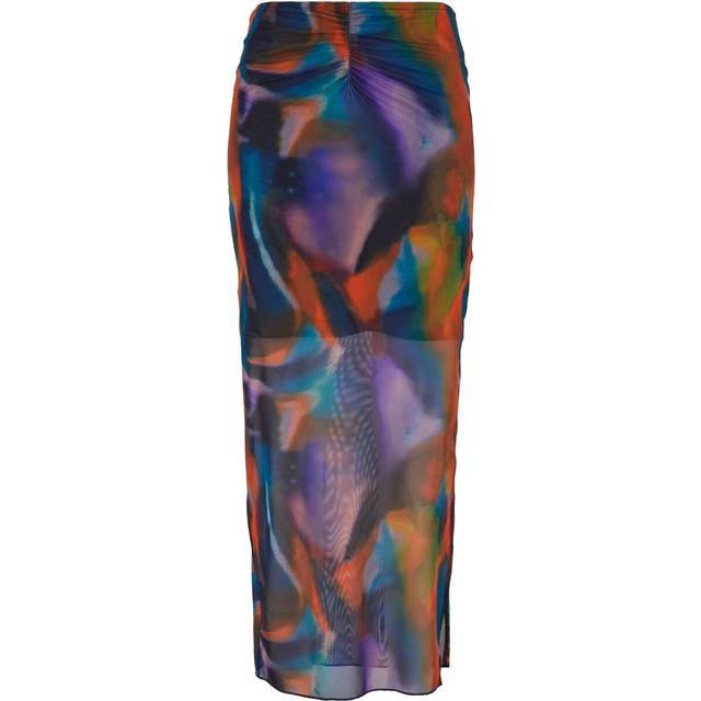 Urban Classics - Ladies AOP Mesh Tube Multicolorreflection - Skirt - multicolored - L - 90% Polyester, 10% Elastane,Mesh