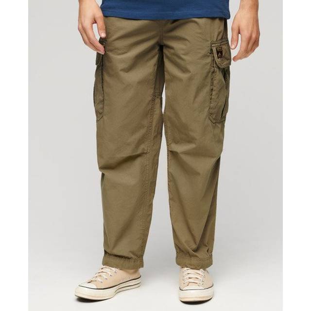 Superdry for man. M7011133A Parachute taupe baggy trousers (34/32), Casual, Cotton