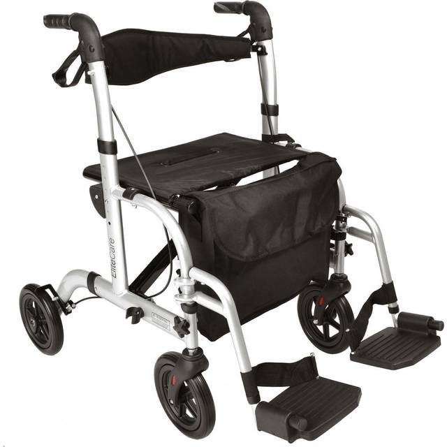 Hybrid duo 2 in 1 rollator / lightweight folding walker wheelchair walking frame