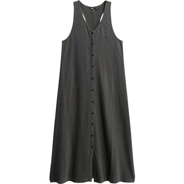 Superdry för kvinnor. W8011640A Svart stickad midi-strandklänning (S), Casual, Bomull, Ärmlös / Hängselbyxor (S)