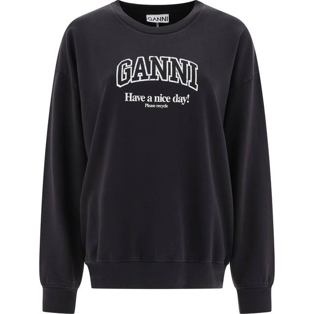 GANNI Black Isoli Sweatshirt - Phantom - XXL-XXXL