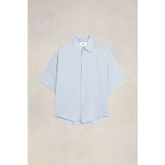 AMI Paris Off-White & Blue Boxy-Fit Shirt - CHALK/BLUE/195 - XL