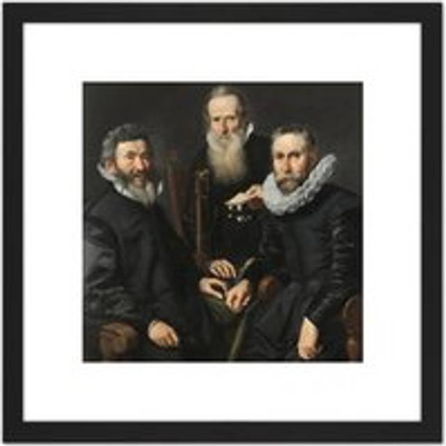 De Keyser Portrait Board Of Governors 8X8 Inch Square Wooden Framed Wall Art Print Picture with Mount - Black - One Size