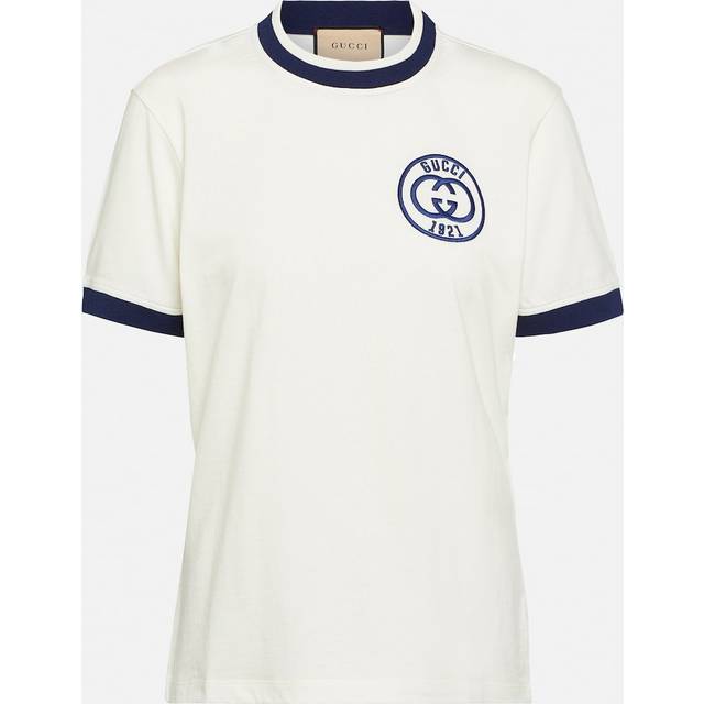 Gucci Logo embroidered cotton T-shirt - white (UK 12)