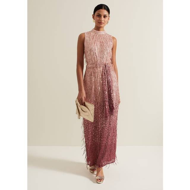 Phase Eight Becka Sparkle Maxi Dress, Pink