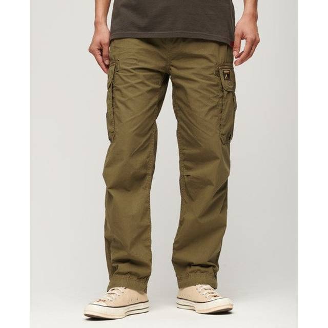 Superdry for man. M7011133A Parachute green baggy trousers (34/32), Casual, Cotton
