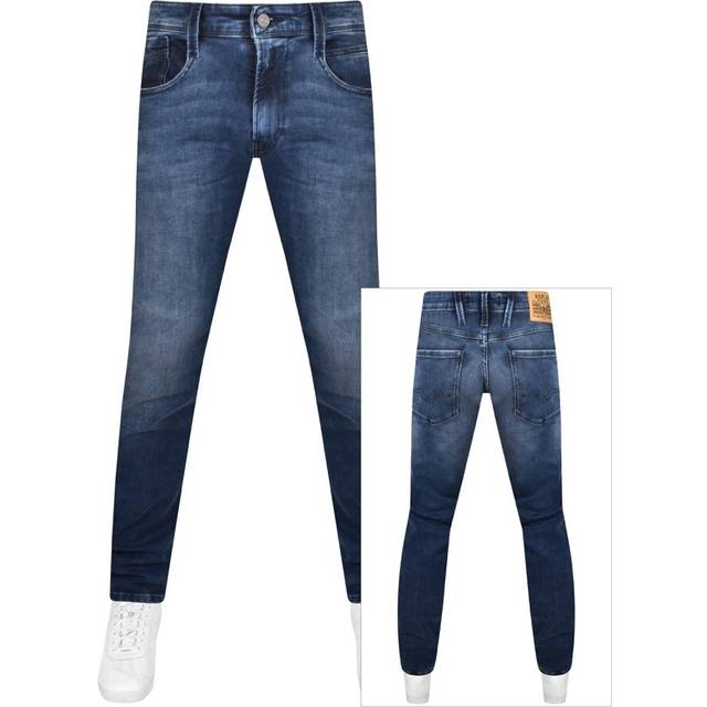 Mid Blue Anbass Slim Stretch Jeans (32 34)