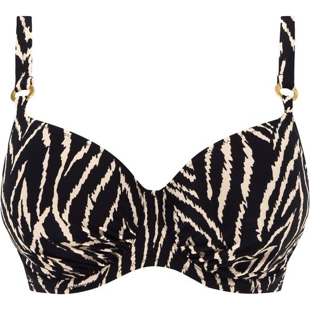 Fantasie Silhouette Island Underwire Gathered Bikini Top, Monochrome