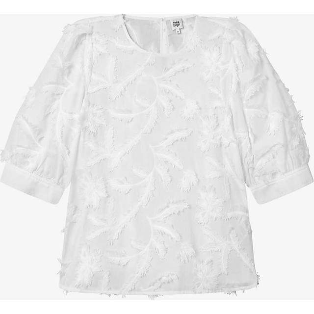 Marla Embroidered Floral Blouse - White - Craft your capsule wardrobe with everyday basics and denim designs from Swedish brand Twist and Tango. Effortlessly fusing ease and style, each timeless piece is sure to transcend seasons and become favourites in your daily edit.