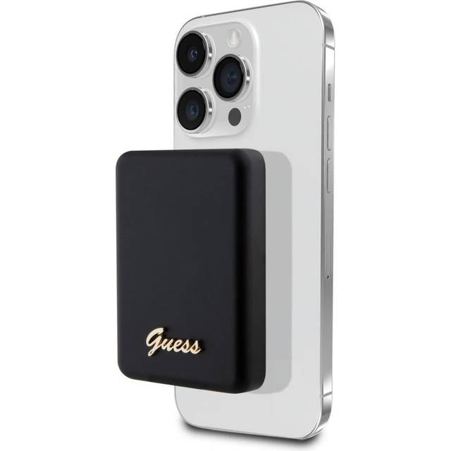 Guess Magsafe Powerbank 5000mAh 15W Metal Script Logo - Svart