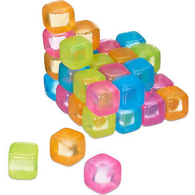Relaxdays - Ice Cubes, Set of 36, Reusable, xxl Size, for Parties, Refreezable, Plastic, to Cool Down Drinks, Colourful