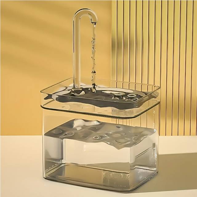(Transparent) 1.5L Cat Water Fountain USB Power Pet Water Dispenser Cat Drinking Fountain