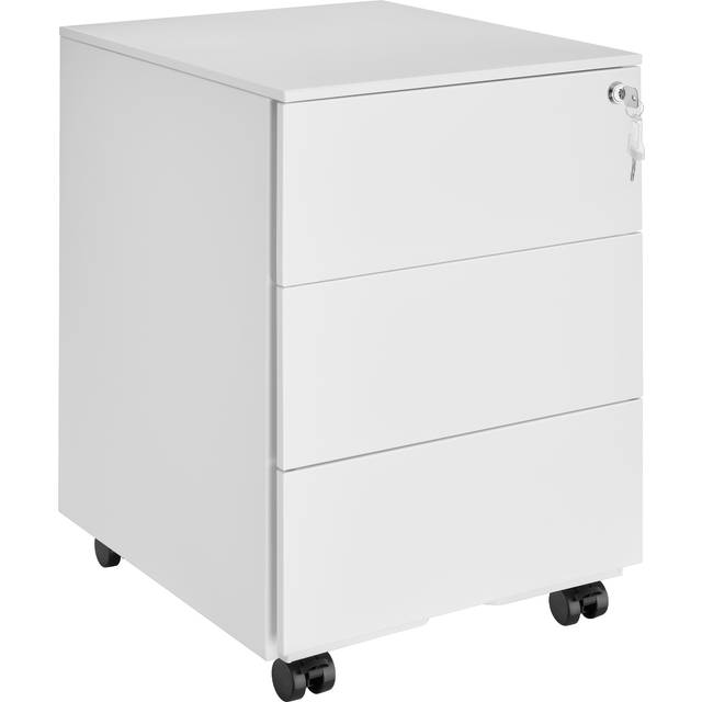 Chest of Drawers Magna - 3 locking drawers, powder-coated steel, 39 x 45 x 55 cm - white