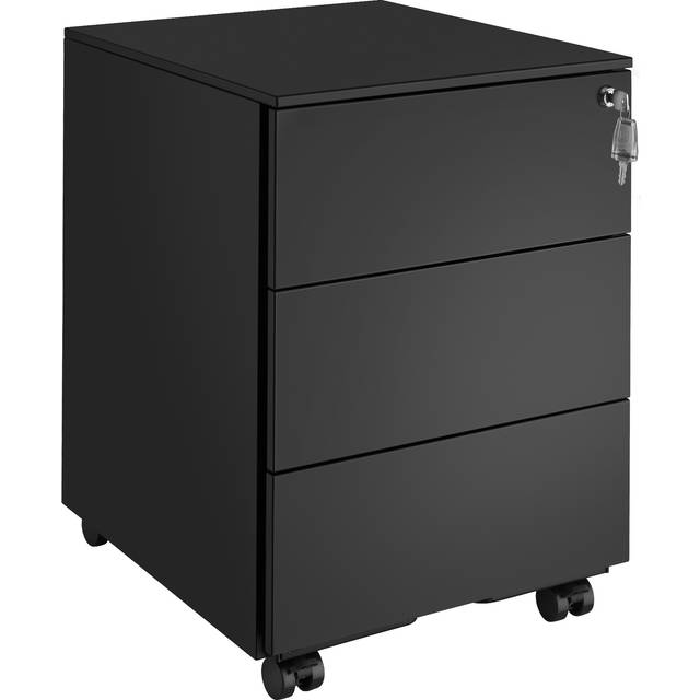 Chest of Drawers Magna - 3 locking drawers, powder-coated steel, 39 x 45 x 55 cm - black