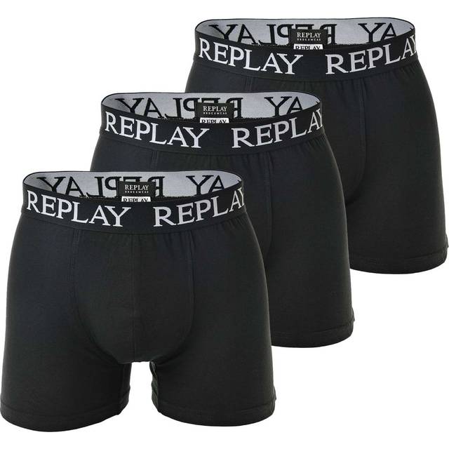 (S) Men's Designer Replay Boxer Shorts 3 Pack Mixed