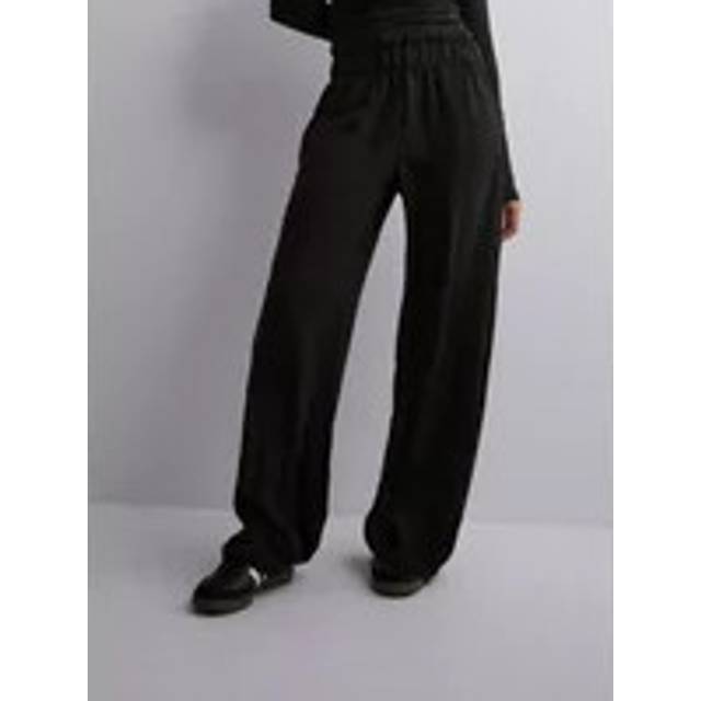 Wide Leg Trousers with High Waist - Black - XL / L32