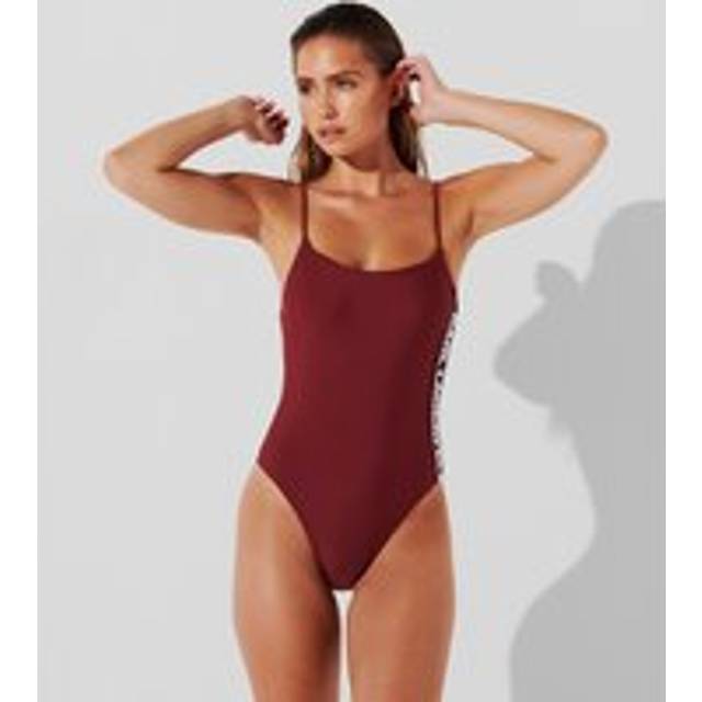 Karl Lagerfeld, Essential Karl Logo Swimsuit, Woman, Biking Red, Size: XL