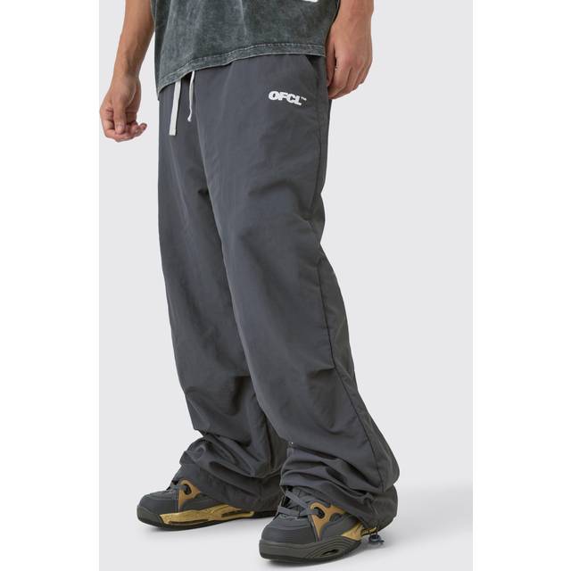 Elasticated Waist Oversized OFCL Parachute trousers - Grey - XS
