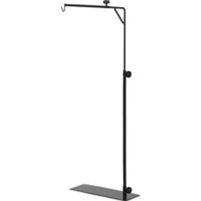 Pawhut 86-129hcm Adjustable Height And Length Reptile Lamp Stand Holder With Hook Hanging, Base - Black