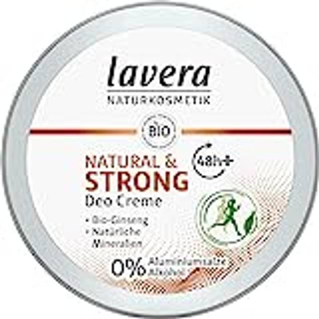 lavera Natural & Strong Deodorant kräm – med ekologisk ginseng och naturliga mineraler – 48 timmar tillförlitligt deodorantskydd – utan aluminiumsalter och alkohol – mot svetslukter – vegansk –