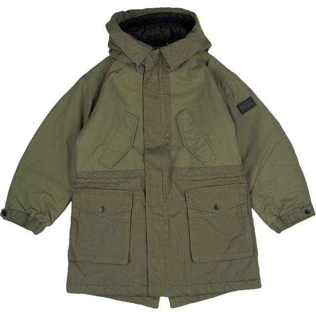 Diesel Kid Boy Jacket Military green Size 10 Cotton - Green
