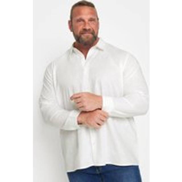BadRhino Bad Rhino Premium Long Sleeve Linen Shirt, White, Size L, Men
