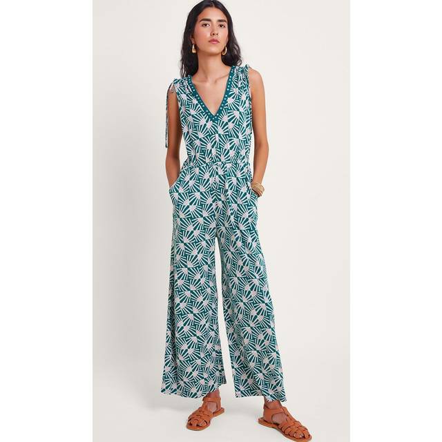 Monsoon Rosana Print Jumpsuit - Teal