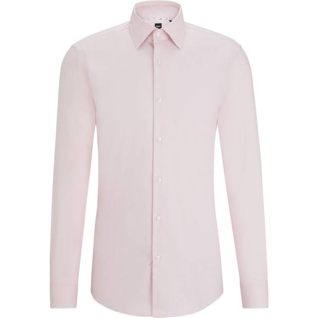 Hugo Boss - H-hank-kent Light Pink Slim Fit Stretch Cotton Twill Shirt 50512824 688 17.5 (44)
