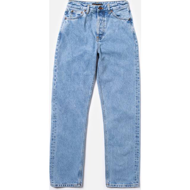 Nudie Jeans Lofty Lo Summer Clouds Mid Waist Relaxed Straight Fit Women's Organic Jeans W24/L32 Sustainable Denim - Blue (W24/L32)