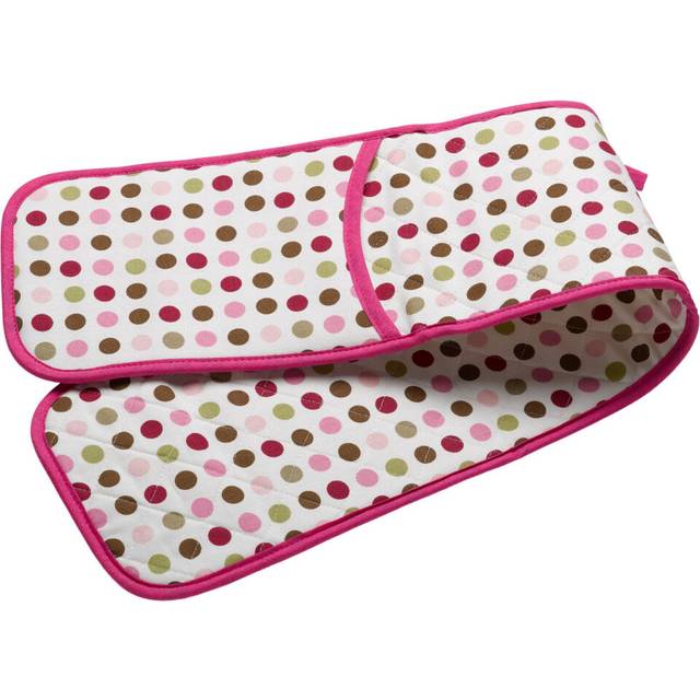 Pink & Green Polka Dot Quilted Double Oven Glove Pot Holder