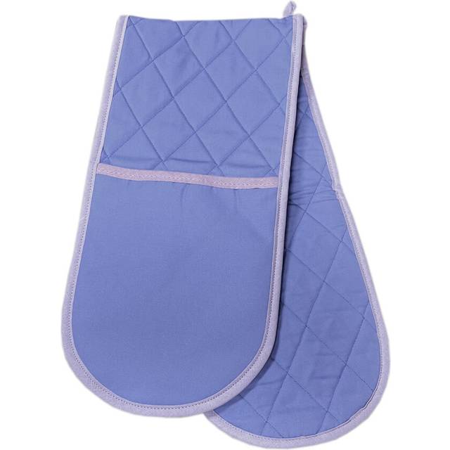 Plain Quilted Cotton Double Oven Glove Pot Holder (Purple)