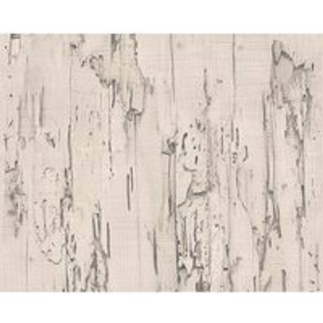 Distressed Beech Wood Bark Panel Faux Effect Embossed Wallpaper - Brown - One Size