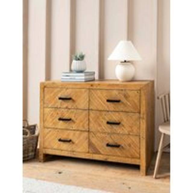 Fawley Chevron Chest of Drawers Natural Reclaimed Pine