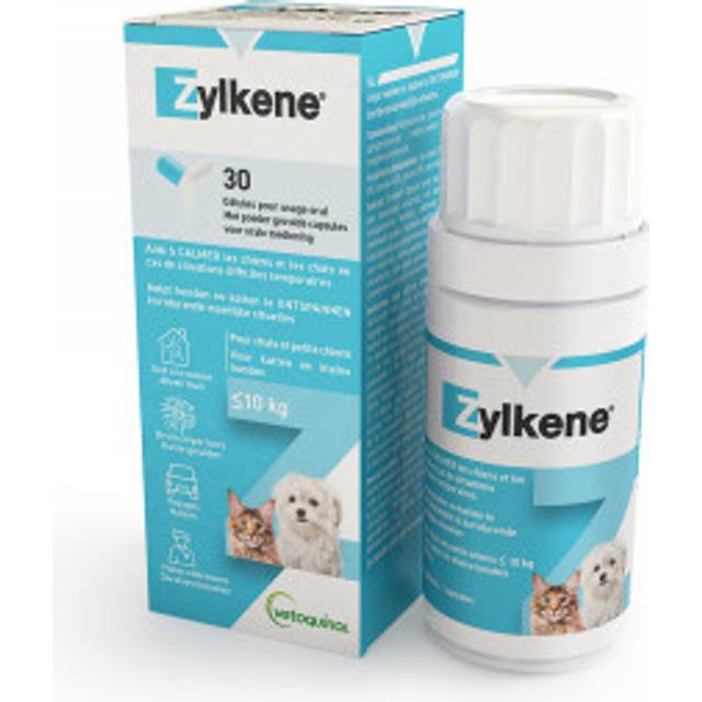 Zylkene Kapslar 75 mg för hund och katt (upp till 10 kg) (30 st). Förpackning: 30 kapslar