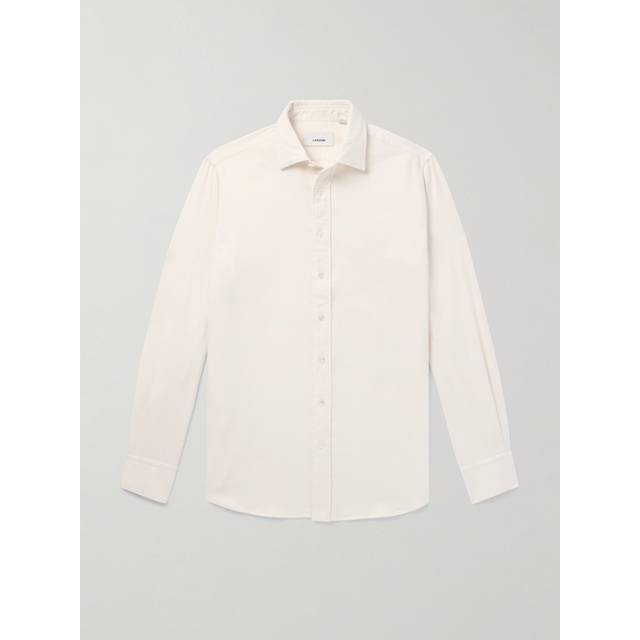 Lardini - Slim-Fit Brushed-Cotton Flannel Shirt - Men - Neutrals - EU 43