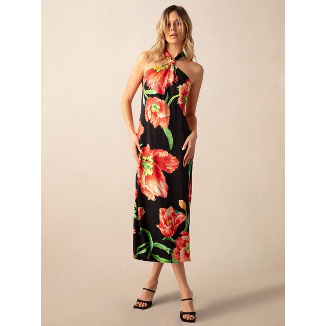 Lyra Black Floral Halterneck Dress (10)