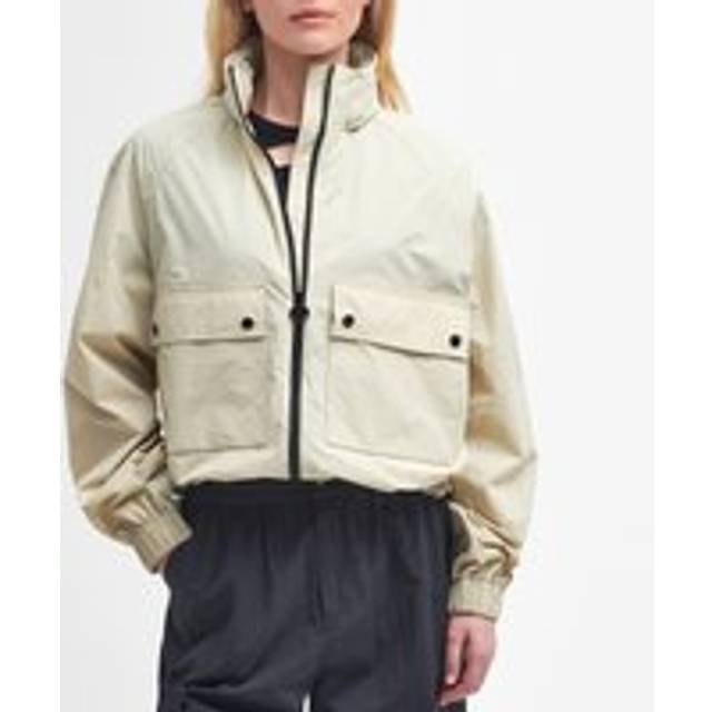 Barbour International Rouse Shell Bomber Showerproof Jacket - UK 8 - Cream