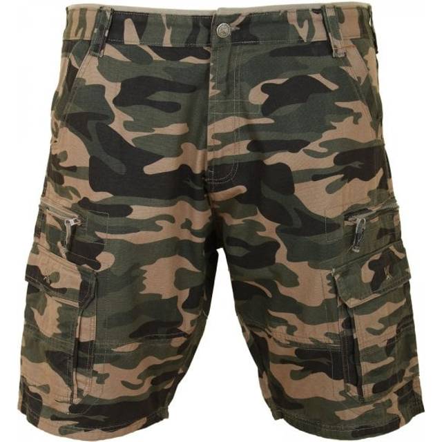 Kam Menswear Kam Mens Camo Cargo Shorts - Khaki Cotton - Size 50 (Waist)