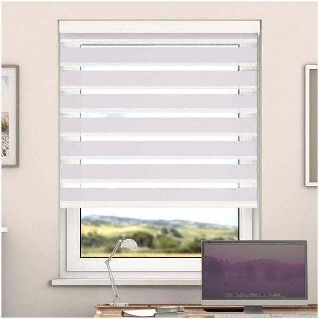 Day And Night Zebra Roller Blind with Cassette(Blue Night,  50cm x 220cm)