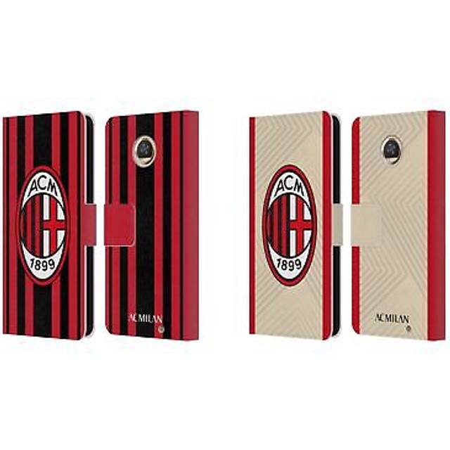 Official ac milan 2021/22 crest kit leather book wallet case for motorola phones