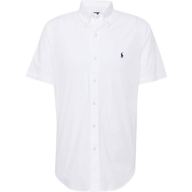 Fitted Short Sleeve Shirt in Poplin - White - M