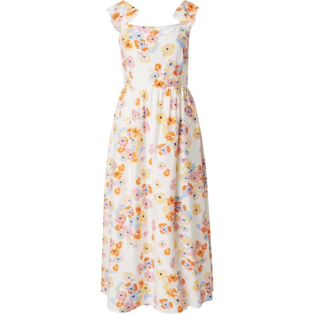 Pieces Pckarlson SL open back tie dress White/Floral L