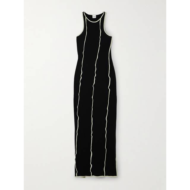 NANUSHKA - Wanda Striped Recycled-jersey Maxi Dress - Black - large