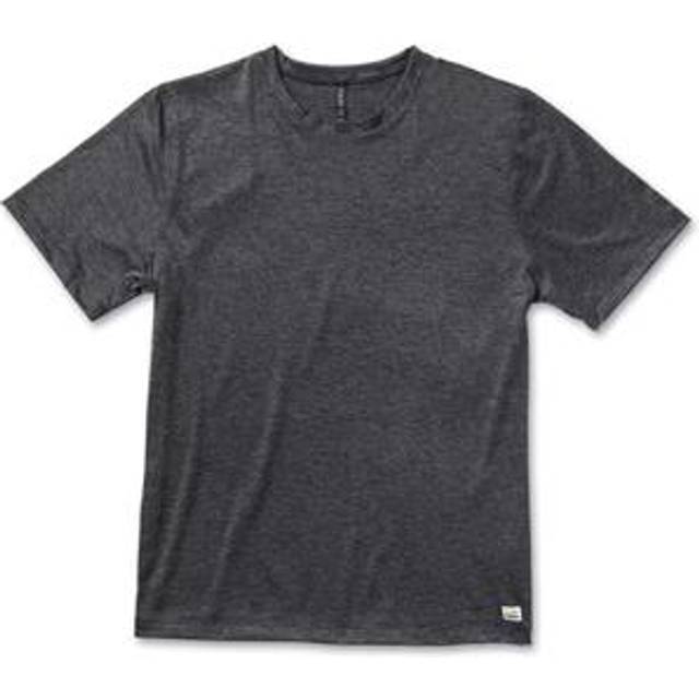 Vuori Mens Charcoal Heather Strato Tech Brand-patch Regular-fit Stretch-woven T-shirt M - CHARCOAL HEATHER