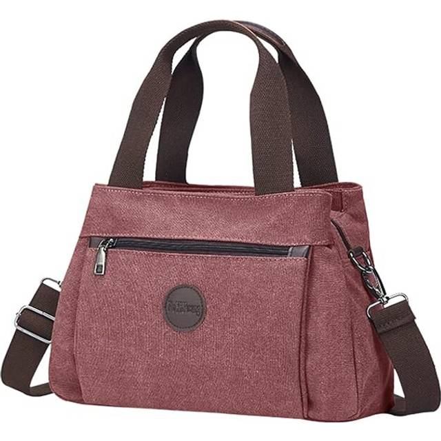 Women's Vintage Canvas Hobo Handbags Work Shoulder Crossbody Bag Tote Purses Multi-pocket Handbags
