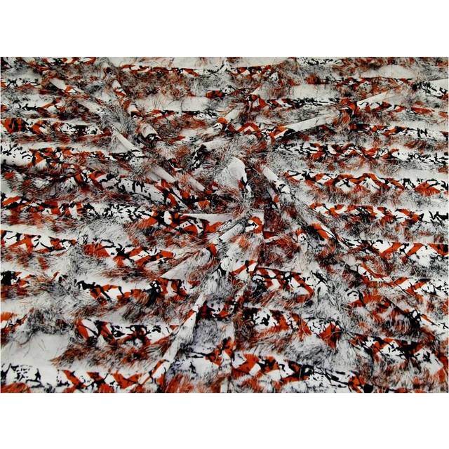 Deadstock Fringed Georgette Fabric Rust