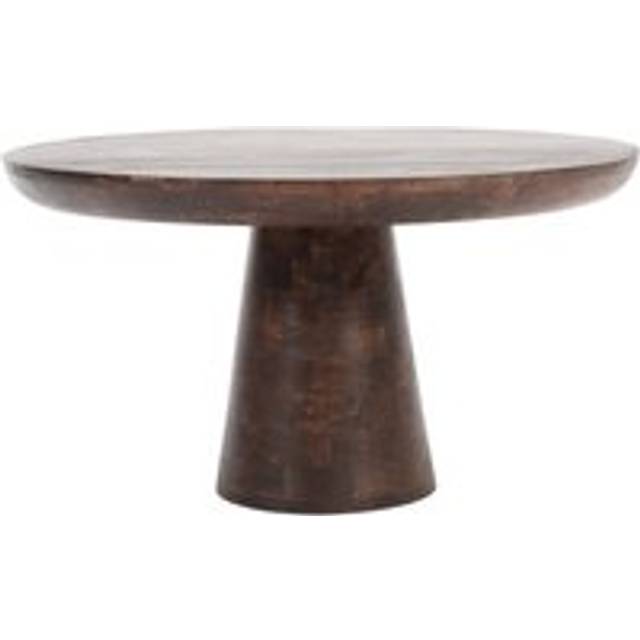 Natural Solid Dark Mango Wood Round Coffee Table - Brown - One Size