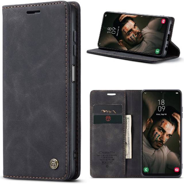 (Black) Flip Case for Samsung Galaxy A04s/a04/m13 5g Vintage Pu Leather Wallet Flip Folio Book Case Card Slot Kickstand Magnetic Closure Shockproof