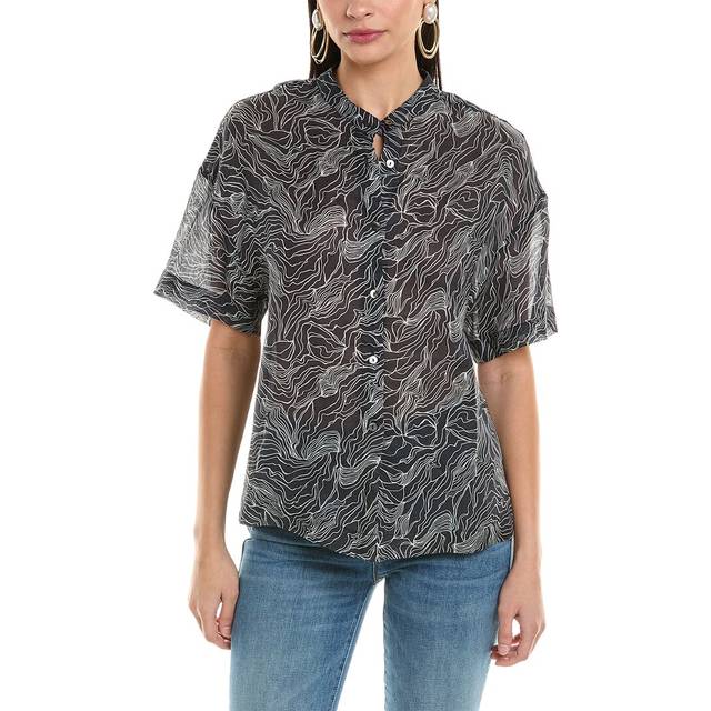 Alpha Studio Semi-Sheer Top