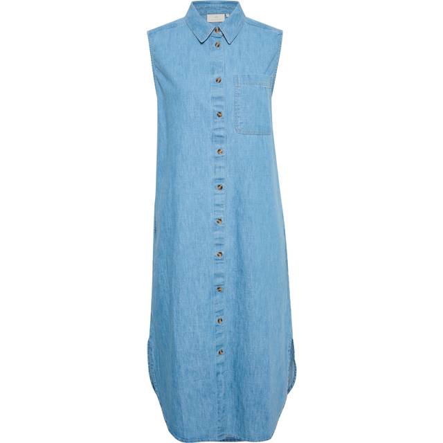 Louise Denim Shirt Dress - Medium Blue Chambray - <p>Danish brand KAFFE has been offering timeless collections adorned with feminine details since 1993. The label offers a range of versatile, minimalistic styles that look and feel great, making your daily edit stylish and effortless.</p>